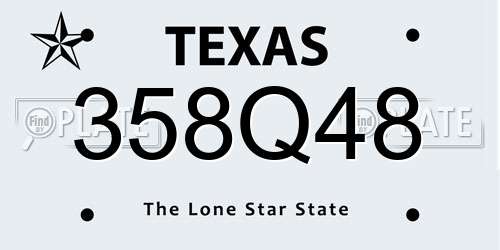 358Q48 Texas License Plate