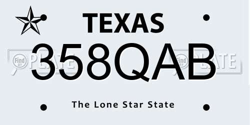 358QAB Texas License Plate