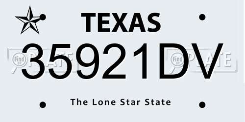 35921DV Texas License Plate