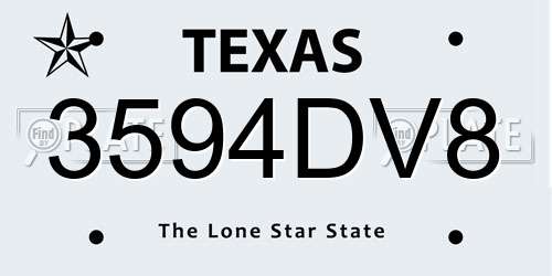 3594DV8 Texas License Plate