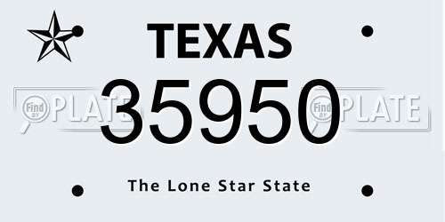 35950 Texas License Plate