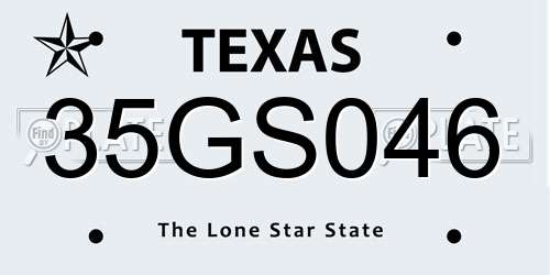 35GS046 Texas License Plate