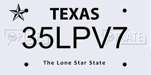 35LPV7 Texas License Plate