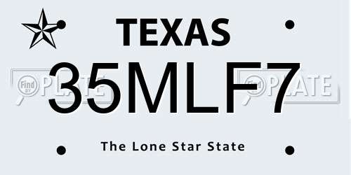 35MLF7 Texas License Plate