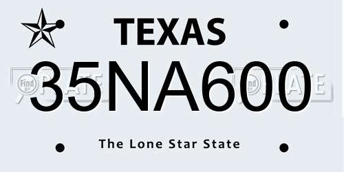 35NA600 Texas License Plate