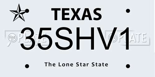 35SHV1 Texas License Plate