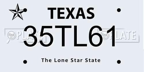 35TL61 Texas License Plate