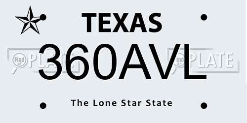 360AVL Texas License Plate
