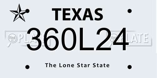 360L24 Texas License Plate