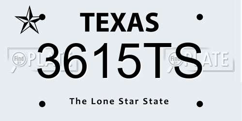 3615TS Texas License Plate