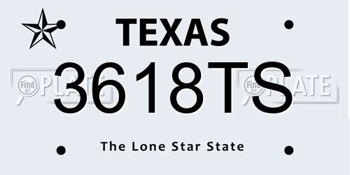3618TS Texas License Plate