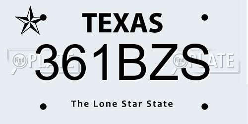361BZS Texas License Plate