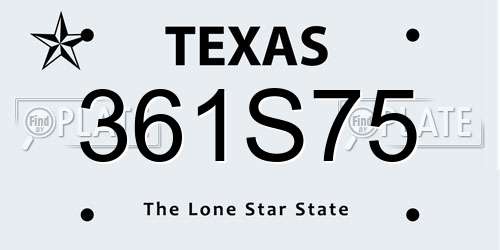 361S75 Texas License Plate