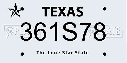 361S78 Texas License Plate