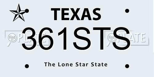 361STS Texas License Plate
