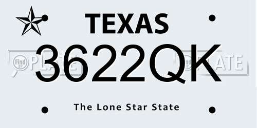 3622QK Texas License Plate