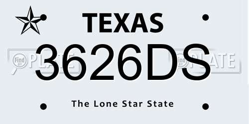 3626DS Texas License Plate