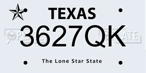 3627QK Texas License Plate