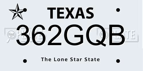 362GQB Texas License Plate