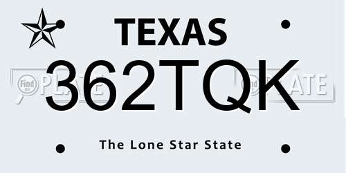 362TQK Texas License Plate