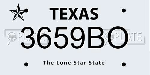 3659BO Texas License Plate