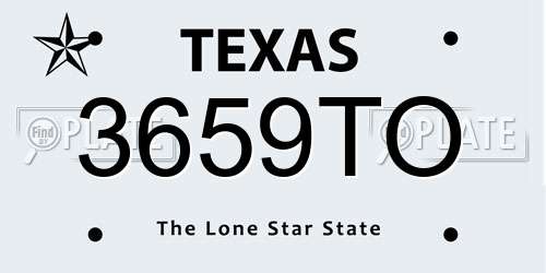 3659TO Texas License Plate