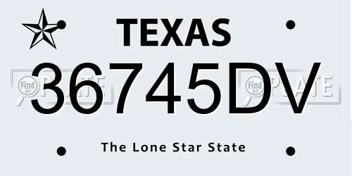 36745DV Texas License Plate
