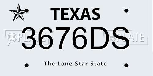 3676DS Texas License Plate