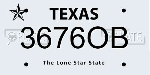 3676OB Texas License Plate