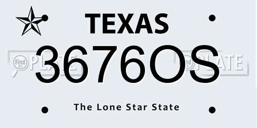 3676OS Texas License Plate