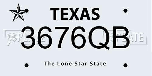 3676QB Texas License Plate