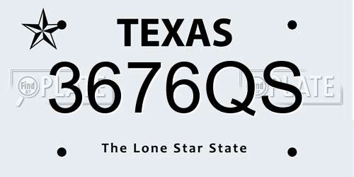 3676QS Texas License Plate