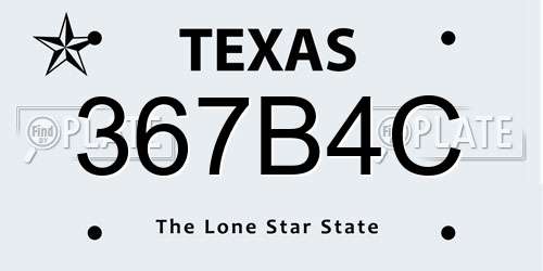 367B4C Texas License Plate
