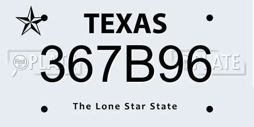 367B96 Texas License Plate