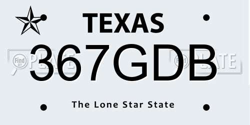 367GDB Texas License Plate