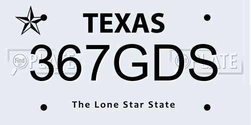 367GDS Texas License Plate