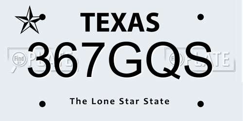 367GQS Texas License Plate