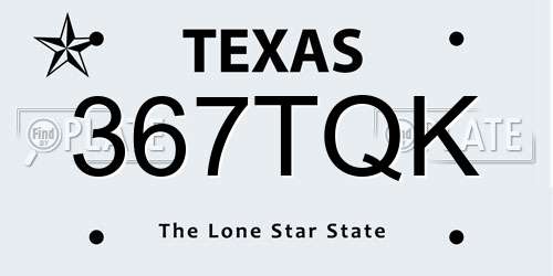 367TQK Texas License Plate