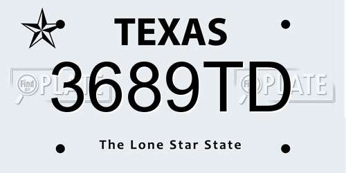 3689TD Texas License Plate