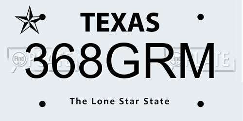 368GRM Texas License Plate