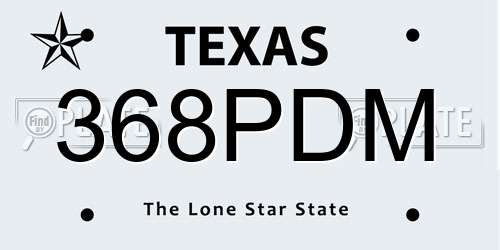 368PDM Texas License Plate