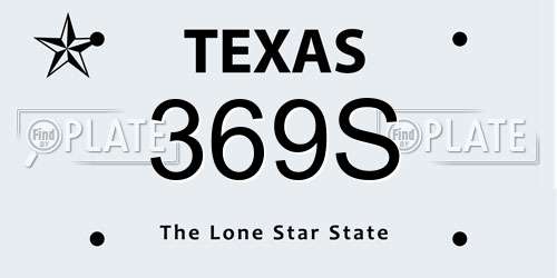 369S Texas License Plate
