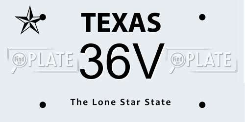 36V Texas License Plate