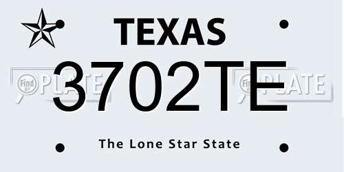 3702TE Texas License Plate