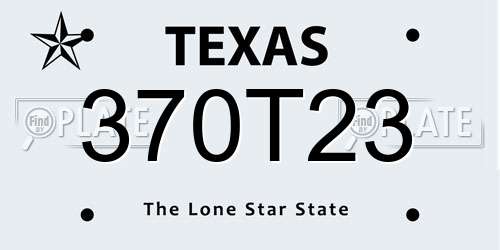 370T23 Texas License Plate