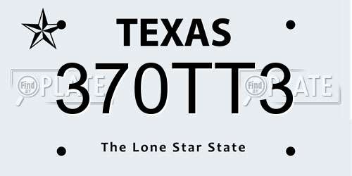 370TT3 Texas License Plate