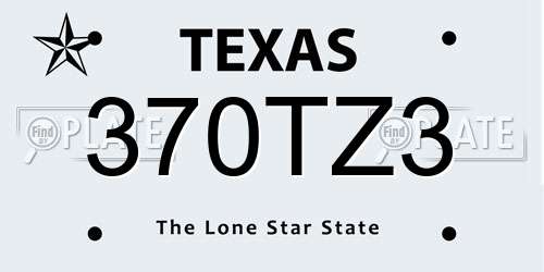 370TZ3 Texas License Plate