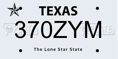 370ZYM Texas License Plate