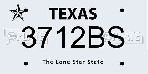 3712BS Texas License Plate