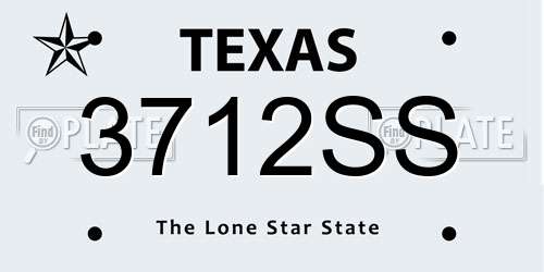 3712SS Texas License Plate